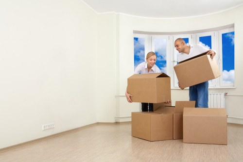 Packing and wrapping items for a Putney flat move